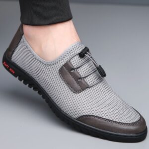 fly knit mesh man's slip on thick soled breathable shoes