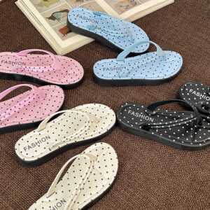 dot patterned women's flip flops wholesale